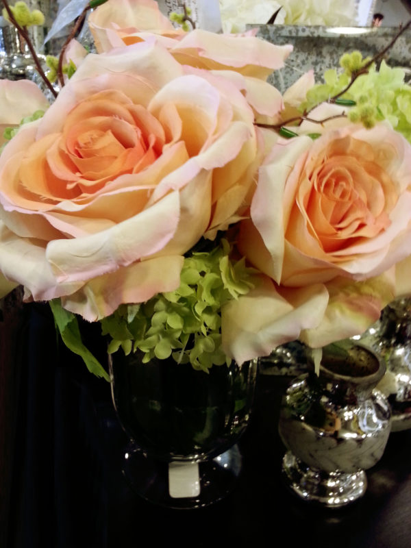 peach roses in silk / SPECIAL ORDER CALL FOR DETAILS DG Dubon